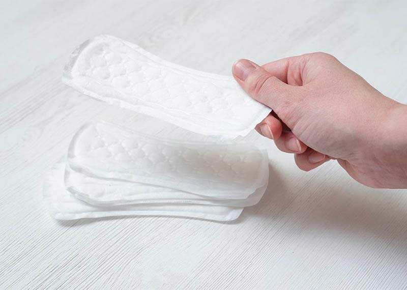 Use of sanitary napkins